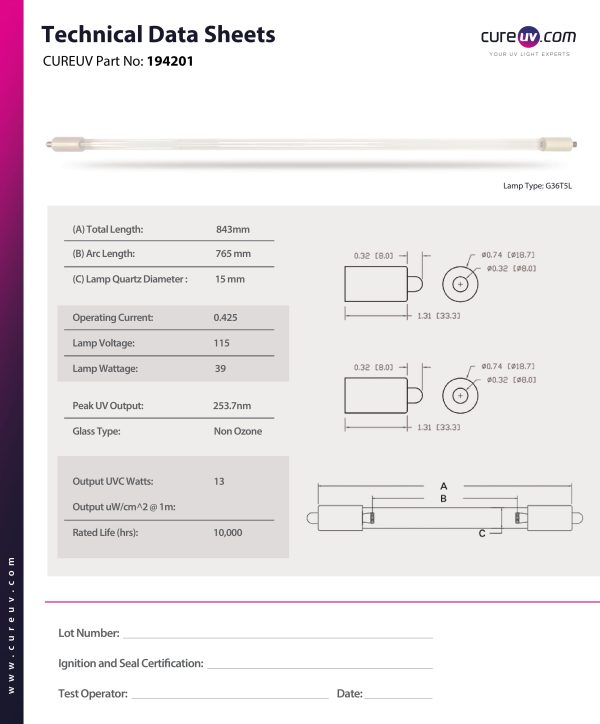 Philips TUV36T5 SP Air Water Treatment Germicidal UV Light Bulb Supply