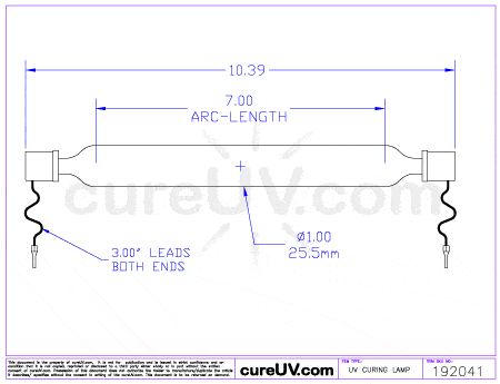 Oce Arizona 550 GT Part # 3010109598 UV Curing Lamp Bulb Sale