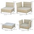 Easycomfort Salotto da Giardino 7 Pezzi Modulabile in Rattan PE con Cuscini, Beige For Cheap