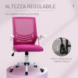 Easycomfort Sedia da Ufficio Ergonomica con Braccioli e Supporto Lombare, Poltrona Ufficio Girevole e Altezza Regolabile in Tessuto Rosa Supply