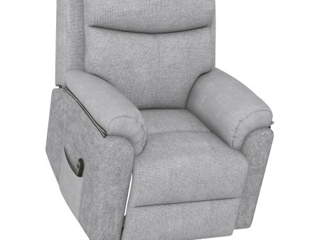 Easycomfort Poltrona Alzapersona Reclinabile con Poggiapiedi, in Tessuto effetto Lino, 83x89x102 cm, Grigio For Sale