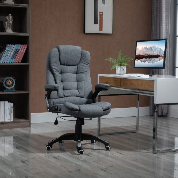 Easycomfort Sedia da Ufficio Ergonomica Reclinabile, Altezza Regolabile e Dondolamento, Poltrona Girevole con Ruote, 65x72x110-120cm, Grigio Cheap