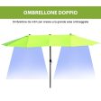 Easycomfort Ombrellone da Giardino Doppio con Apertura a Manovella, in Acciaio e Poliestere, 460x270x240 cm, Verde Chiaro Hot on Sale