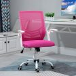 Easycomfort Sedia da Ufficio Ergonomica con Braccioli e Supporto Lombare, Poltrona Ufficio Girevole e Altezza Regolabile in Tessuto Rosa Supply