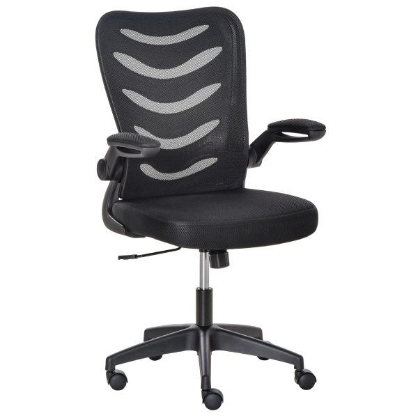 EasyComfort Sedia da Ufficio Ergonomica, Poltrona Girevole, Altezza Regolabile e Braccioli Sollevabili, 58.5x58x94.5-103.5cm, Nero Cheap