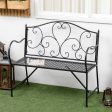 Easycomfort Panchina da Giardino in Acciaio a 2 Posti in Stile Classico, 106x42x95cm, Nero Online Sale