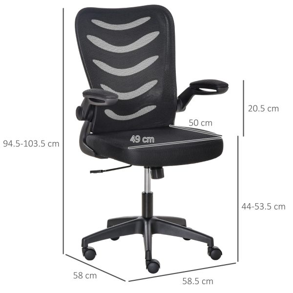 EasyComfort Sedia da Ufficio Ergonomica, Poltrona Girevole, Altezza Regolabile e Braccioli Sollevabili, 58.5x58x94.5-103.5cm, Nero Cheap