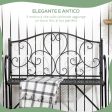 Easycomfort Panchina da Giardino in Acciaio a 2 Posti in Stile Classico, 106x42x95cm, Nero Online Sale