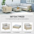 Easycomfort Salotto da Giardino 7 Pezzi Modulabile in Rattan PE con Cuscini, Beige For Cheap