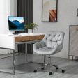 Easycomfort Sedia da Ufficio Ergonomica Girevole con Altezza Regolabile e Ruote, Rivestimento in Velluto, 59x58x80-90cm, Grigio Supply