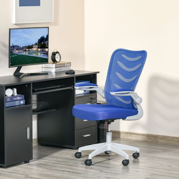 Easycomfort Sedia da Ufficio Ergonomica, Poltrona Girevole, Altezza Regolabile e Braccioli Sollevabili, 58.5x58x94.5-103.5cm, Blu Discount