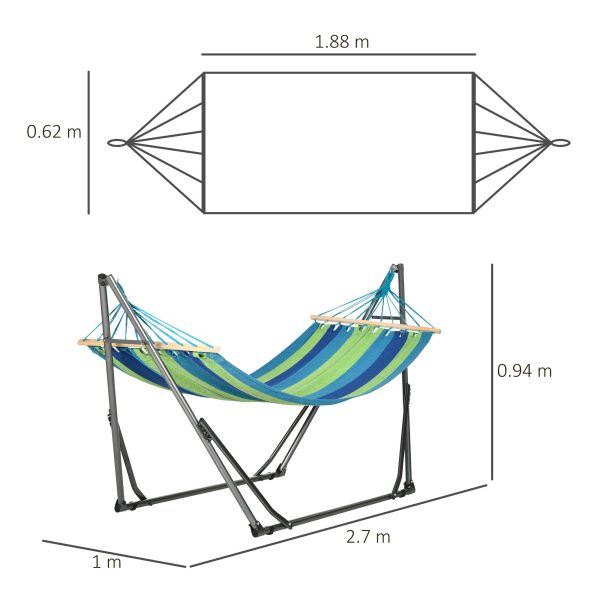 Easycomfort Supporto con Amaca Autoportante Pieghevole in Cotone e Acciaio, 270x100x94cm Supply