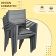 Easycomfort Set da Giardino con Tavolo Allungabile in Alluminio e 6 Sedie con Seduta Traspirante, Grigio Cheap