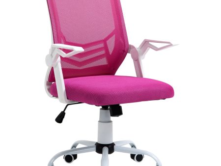 Easycomfort Sedia da Ufficio Ergonomica con Braccioli e Supporto Lombare, Poltrona Ufficio Girevole e Altezza Regolabile in Tessuto Rosa Supply