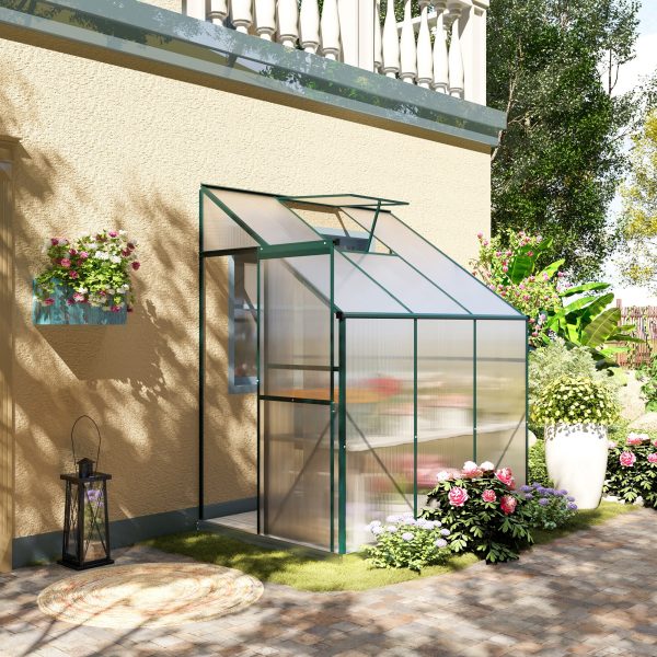 Easycomfort Serra da Giardino a Parete con Porta Scorrevole in Policarbonato e Alluminio, 192x127x220 cm Online now