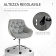 Easycomfort Sedia da Ufficio Ergonomica Girevole con Altezza Regolabile e Ruote, Rivestimento in Velluto, 59x58x80-90cm, Grigio Supply