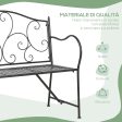 Easycomfort Panchina da Giardino in Acciaio a 2 Posti in Stile Classico, 106x42x95cm, Nero Online Sale