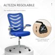 Easycomfort Sedia da Ufficio Ergonomica, Poltrona Girevole, Altezza Regolabile e Braccioli Sollevabili, 58.5x58x94.5-103.5cm, Blu Discount