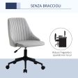 Easycomfort Sedia da Ufficio in Velluto Grigio con Altezza Regolabile, Sedia Ergonomica Girevole a 360° e Ruote, 50x58x77-87cm Fashion