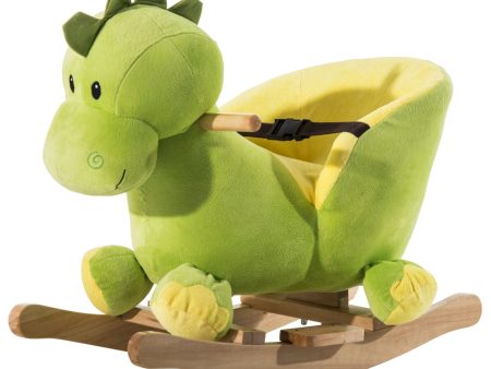 Easycomfort Drago a Dondolo in Legno per i Bambini, Verde e Giallo Online now