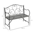 Easycomfort Panchina da Giardino in Acciaio a 2 Posti in Stile Classico, 106x42x95cm, Nero Online Sale