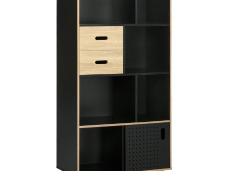 Easycomfort Mobile Libreria Moderna in MDF e Truciolato con 2 Cassetti e 7 Ripiani Aperti, 80x40x165 cm For Sale