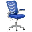 Easycomfort Sedia da Ufficio Ergonomica, Poltrona Girevole, Altezza Regolabile e Braccioli Sollevabili, 58.5x58x94.5-103.5cm, Blu Discount