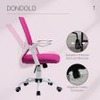 Easycomfort Sedia da Ufficio Ergonomica con Braccioli e Supporto Lombare, Poltrona Ufficio Girevole e Altezza Regolabile in Tessuto Rosa Supply