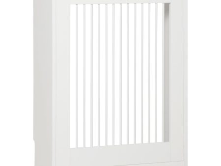 Easycomfort Copritermosifone a Doghe Moderno ed Elegante per la Casa, in MDF e Acciaio, 60x18x84cm, Bianco Cheap