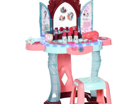 Easycomfort Set Toeletta con Sgabello per Bambini da 3-6 Anni, Luci, Musica e Accessori Inclusi For Discount