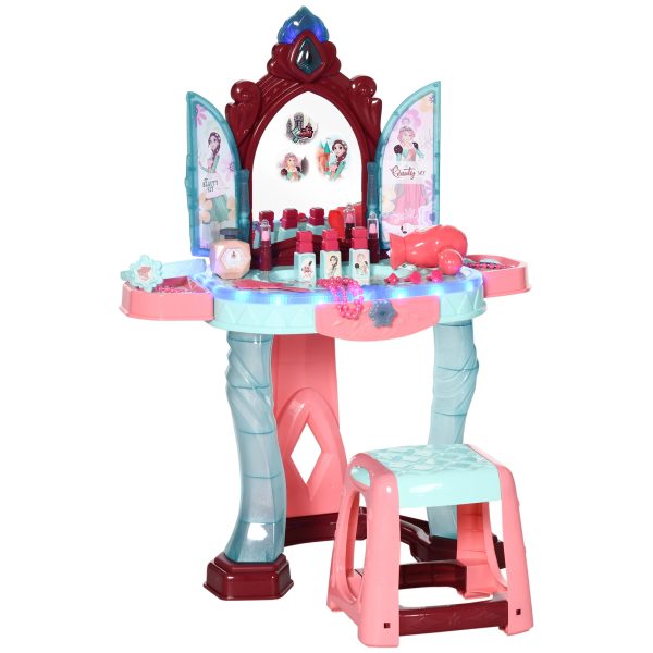 Easycomfort Set Toeletta con Sgabello per Bambini da 3-6 Anni, Luci, Musica e Accessori Inclusi For Discount