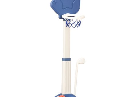 Easycomfort Gioco 2 in 1 Canestro per Bambini con Altezza Regolabile e Set Golf, Età 2-5 Anni, 46x41x116-153cm, Bianco e Blu Online Sale