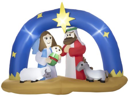 Easycomfort Presepe di Natale Gonfiabile con 5 Luci LED Integrate e Gonfiatore Incluso 206x95x157cm Supply