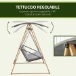 Easycomfort Dondolo da giardino 3 posti con Tettuccio regolabile in acciaio, 224x133x173cm, grigio For Cheap