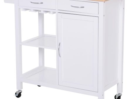 Easycomfort Carrello da Cucina Classico con Cassetti e Ruote in Legno Salvaspazio 89x40x84cm Fashion