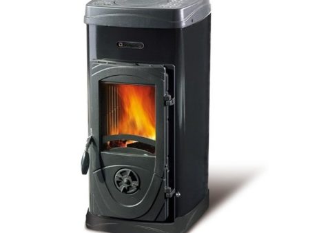 STUFA A LEGNA IN ACCIAIO E GHISA FUOCO CONTINUO LA NORDICA EXTRAFLAME MOD. SUPER JUNIOR 5 kW NERO Hot on Sale