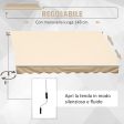 Easycomfort Tenda da Sole 4x2.5 m Avvolgibile a Manovella con Copertura Impermeabile, in Metallo e Alluminio, Beige Hot on Sale