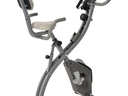 Easycomfort Cyclette Pieghevole 2 in 1, Resistenza Magnetica Regolabile 8 Livelli, Bici da Fitness con Sensore di Frequenza Cardiaca, Elastici per Braccia, Schermo LCD, Volano 2.5kg, Grigio on Sale