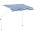 Easycomfort Tenda da Sole a Bracci 3x1.5m con Manovella e Struttura Telescopica, Bianco e Blu Supply