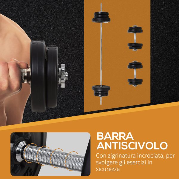 Easycomfort Set Bilanciere e Dischi 65kg con 2 Manubri Pesi, Bilanciere Palestra Manubri con 14 Dischi in Acciaio e Plastica Supply