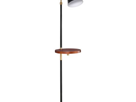 Easycomfort Lampada da Terra con Ripiano ?29.5cm per Lampadine E27 da 40W, in Metallo - Nero e Oro Discount