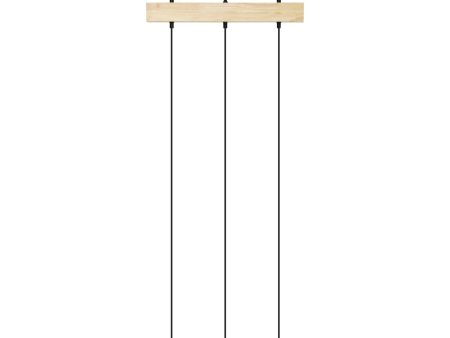 EasyComfort Lampadario a Sospensione Stile Industriale con 3 Lampadine in Legno e Metallo, 50x8x33cm, Nero Online Sale