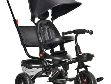 Easycomfort Triciclo Passeggino con Maniglione Pieghevole per Bambini da 1-5 Anni, 111.5x52x98cm, Nero Online Sale