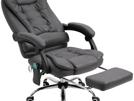 Easycomfort Poltrona da Ufficio Massaggiante e Reclinabile con Riscaldamento e Altezza Regolabile, Grigio on Sale