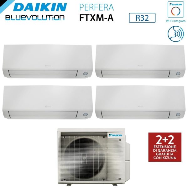 Climatizzatore Condizionatore Daikin Bluevolution Quadri Split Inverter serie PERFERA ALL SEASON 5+5+7+7 con 4MXM68A R-32 Wi-Fi Integrato 5000+5000+7000+7000 Garanzia Italiana Online Sale