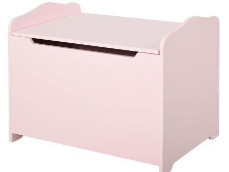 Easycomfort Cassapanca Portagiochi in Legno, Panca Contenitore per Cameretta Coperchio con Pistone Pneumatico, 60x40x48cm, Rosa Online Hot Sale