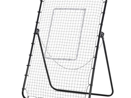 Easycomfort Rete da Calcio Rebounder Pieghevole con Bersaglio, Altezza e Angolazione Regolabili, Metallo e PE, 123x73x178.5cm, Nero For Sale