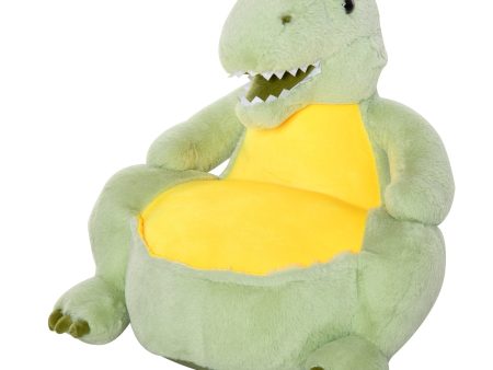 Easycomfort Poltroncina per Bambini Forma Dinosauro in Peluche con Base Antiscivolo, Poltrona per Cameretta Verde 60x55x59cm Online Hot Sale