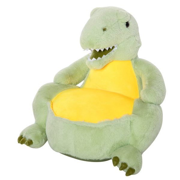 Easycomfort Poltroncina per Bambini Forma Dinosauro in Peluche con Base Antiscivolo, Poltrona per Cameretta Verde 60x55x59cm Online Hot Sale