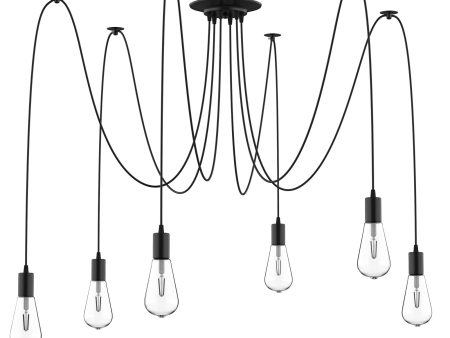 Easycomfort Lampadario Moderno a Sospensione Forma di Ragno, 6 Luci e Braccia Regolabili in Altezza, per Casa e Ufficio, Nero Hot on Sale